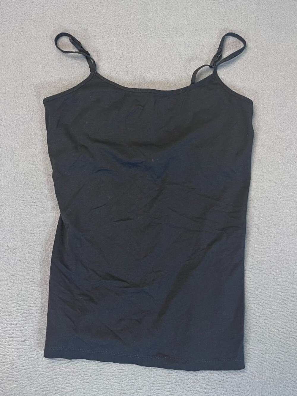 Apt 9 Essential Cami Tank Top Womens M Medium Black Spaghetti Straps Scoop